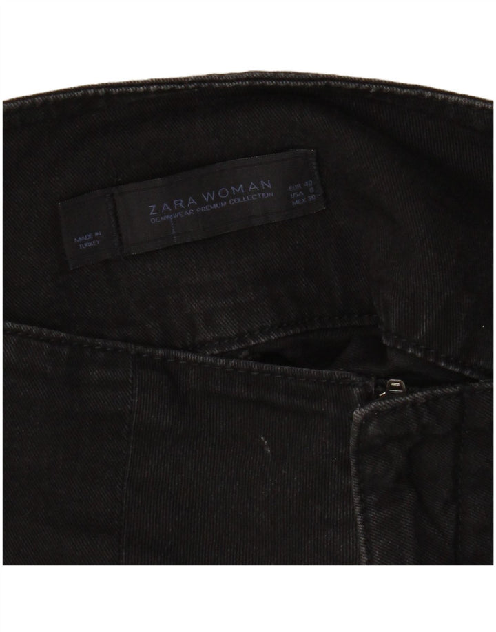 Zara Γυναικεία Μίνι Τζιν Φούστα EU 40 Medium W30 Μαύρη Βαμβακερή