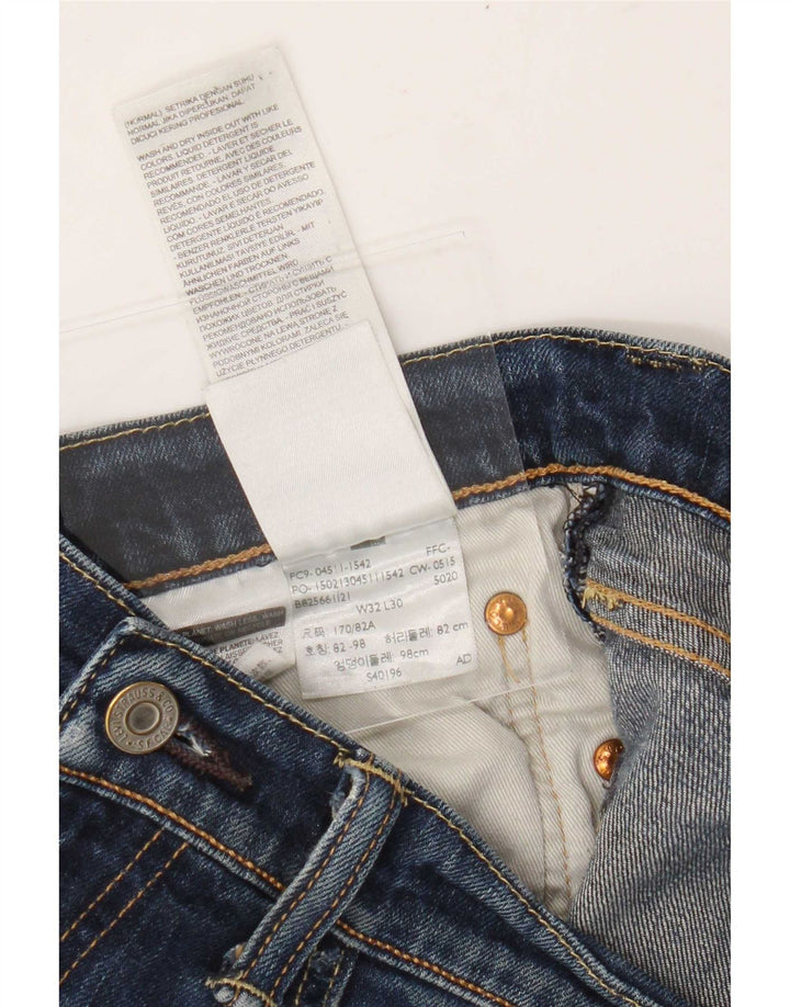 Levi's Mens Distressed Slim Jeans W32 L27 Μπλε βαμβακερό