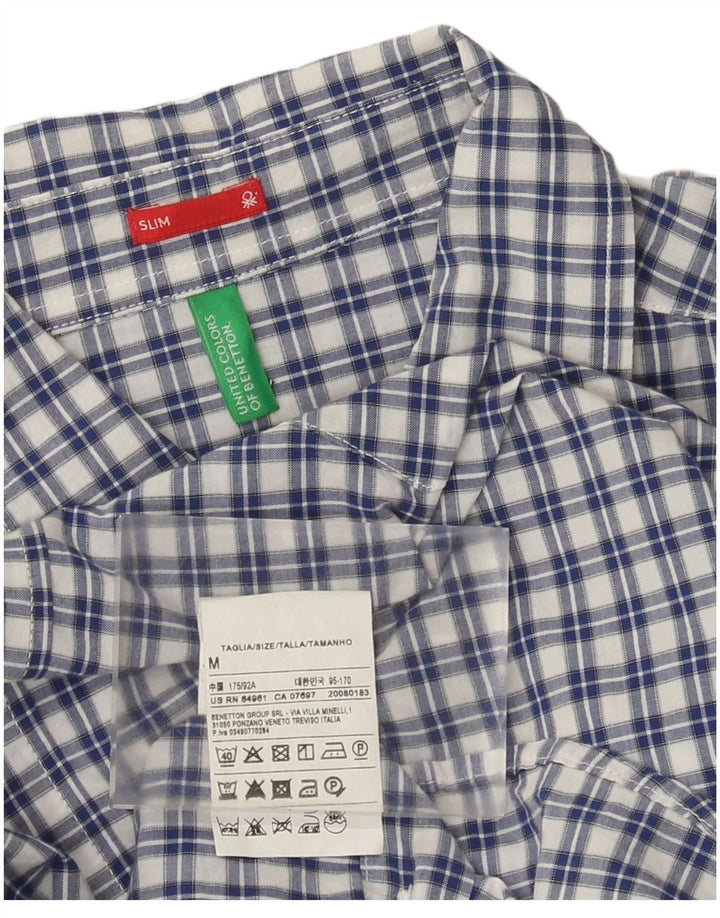 Ανδρικό πουκάμισο Benetton Slim Μεσαίο Μπλε βαμβακερό