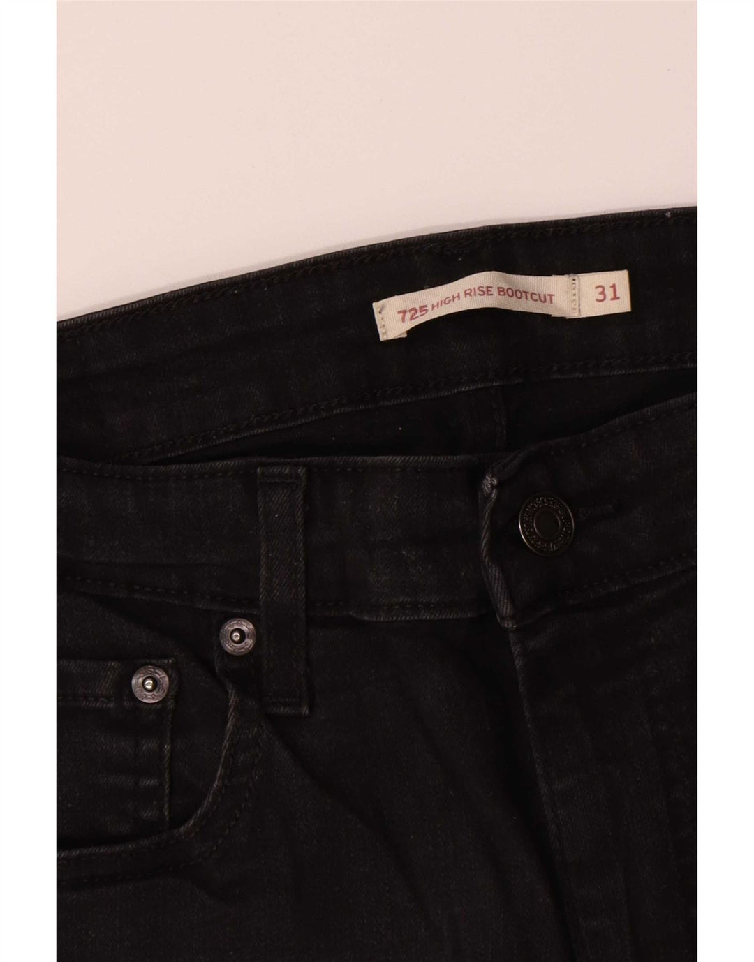 Γυναικείο τζιν Levi's 725 ψηλό μποτάκι W31 L30 μαύρο βαμβακερό