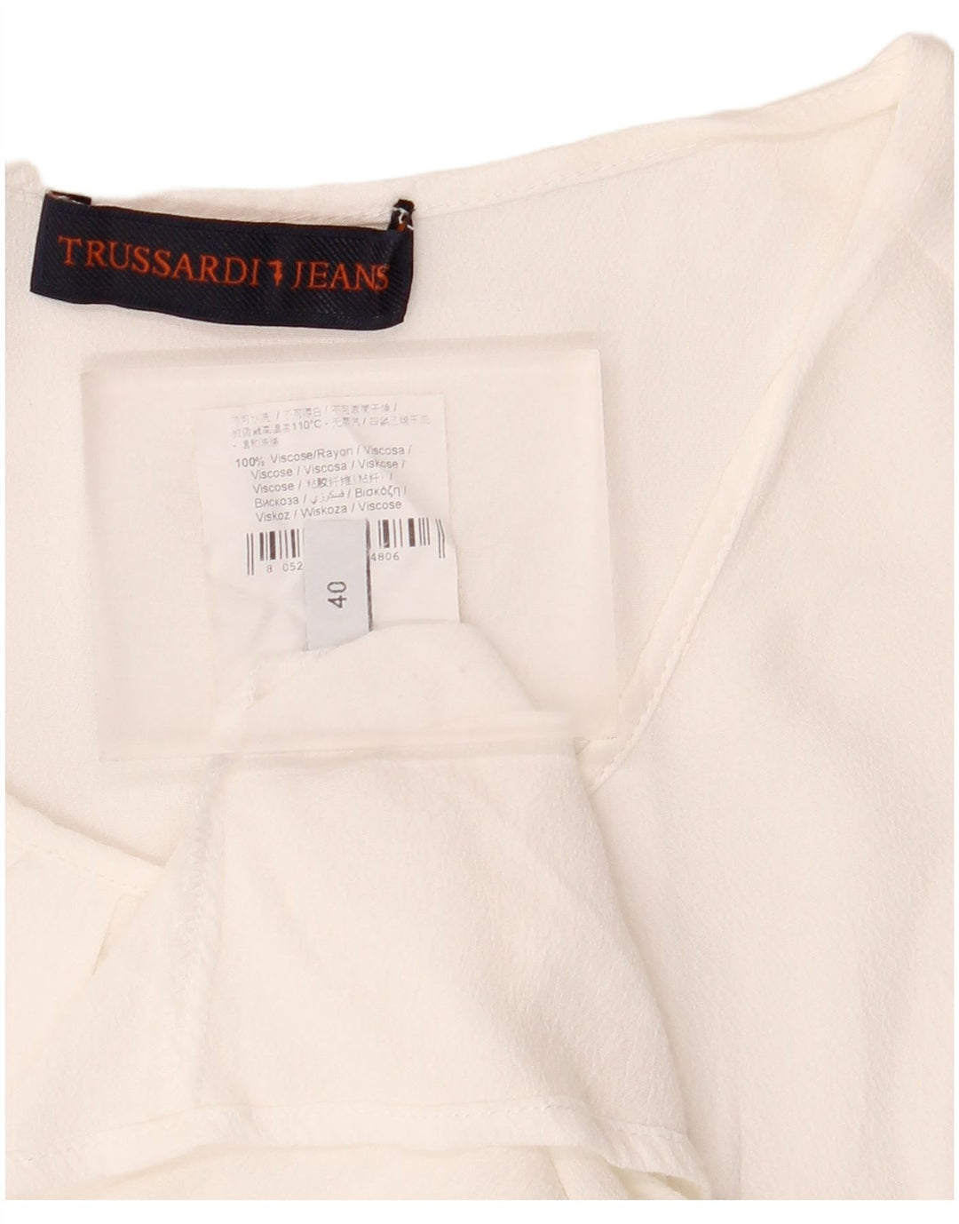 Trussardi Jeans Γυναικεία Μπλούζα Top IT 40 Small White Viscose