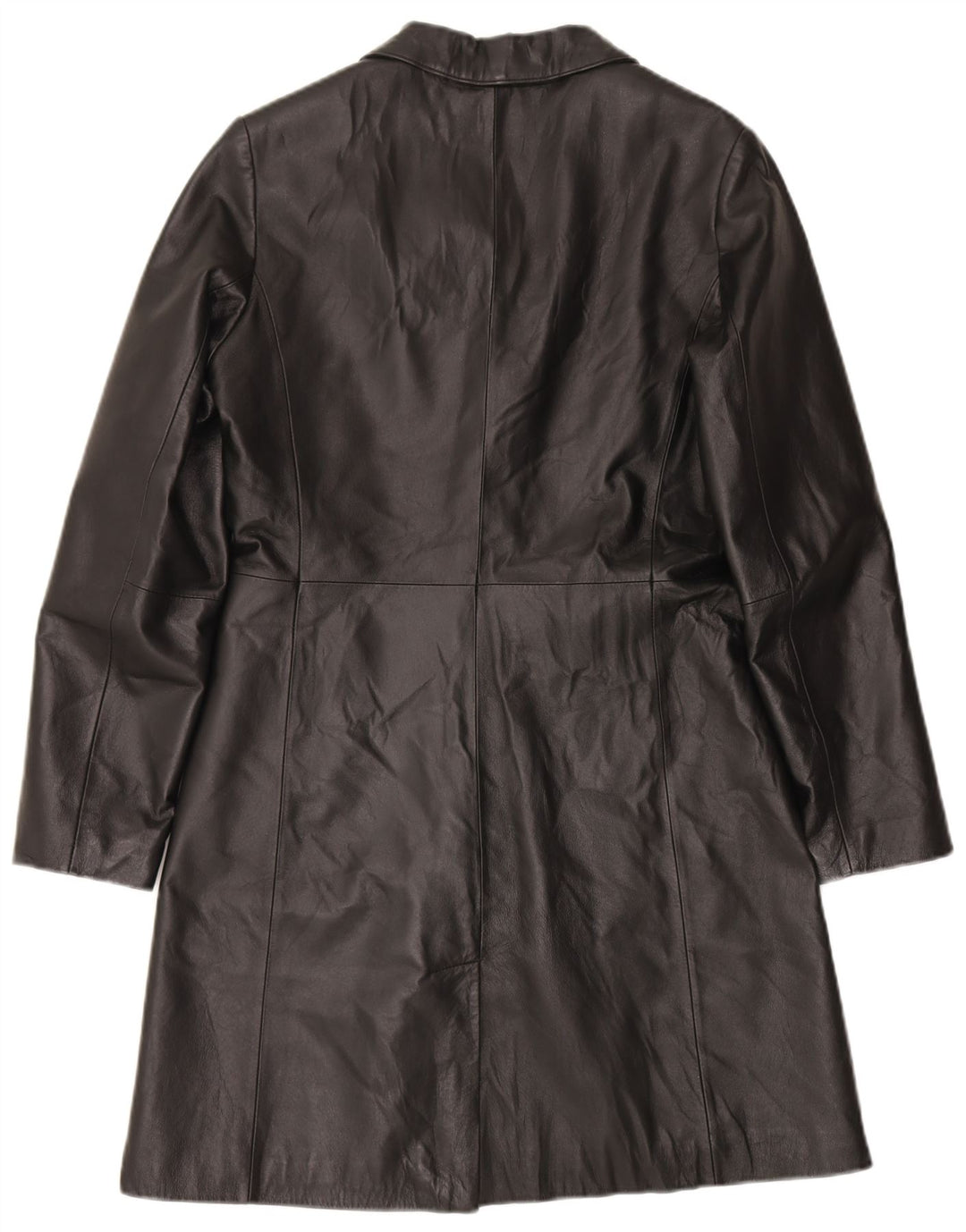 CONBIPEL Womens Leather Coat IT 44 Medium Black Leather