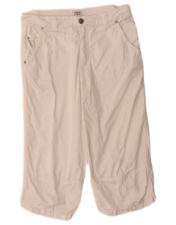 Armani Boys ίσιο παντελόνι Capri 10-11 ετών W26 L17 Λευκό βαμβακερό