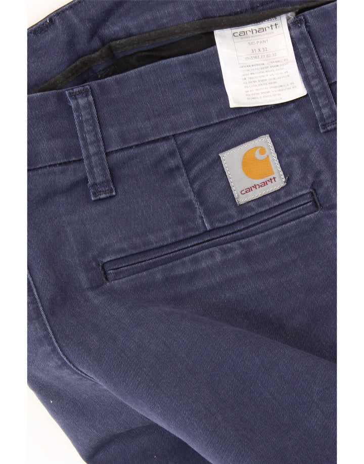 CARHARTT Γυναικείο ίσιο παντελόνι Chino W31 L26 Navy Blue Cotton