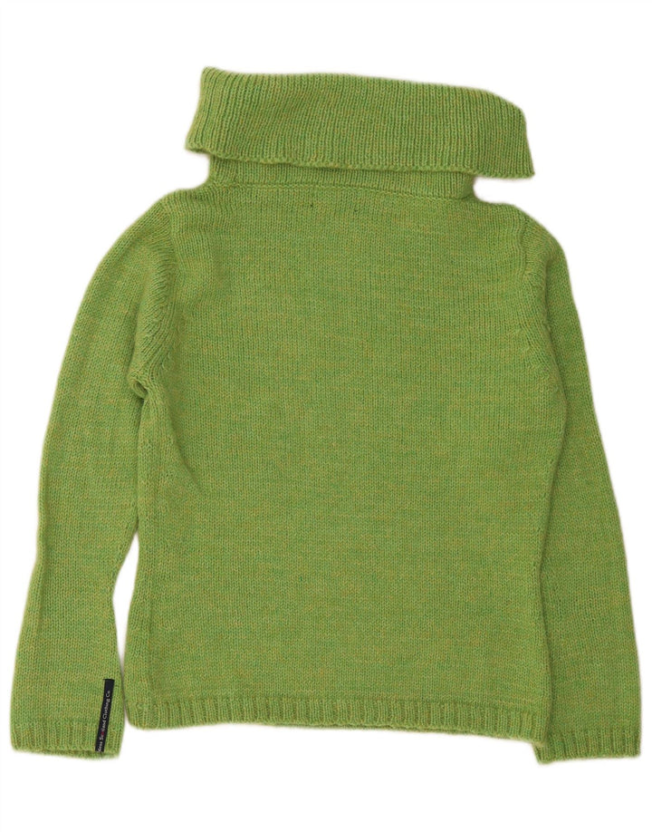 Ness Γυναικείο πουλόβερ με ρολό λαιμόκοψη UK 14 Large Green Wool