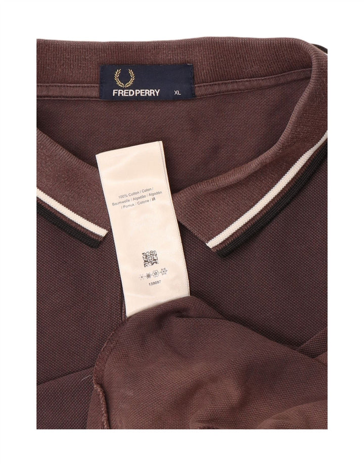 Fred Perry Ανδρικό Πόλο Μπλουζάκι XL Καφέ βαμβακερό