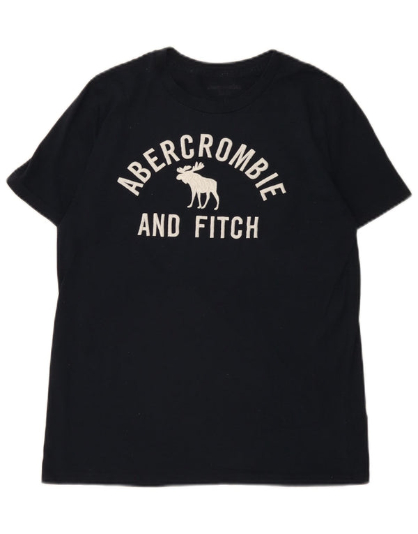 Γραφικό μπλουζάκι Abercrombie & Fitch Boys Top 15-16 ετών Navy Blue Cotton