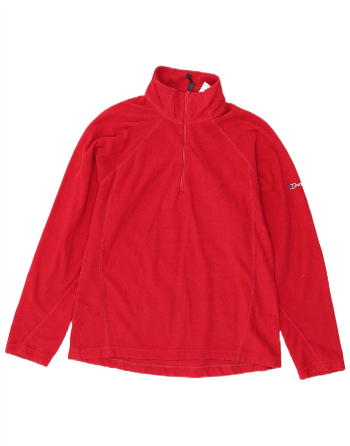 BERGHAUS Γυναικείο φερμουάρ φλις λαιμόκοψη UK 12 μεσαίο ροζ πολυεστέρας