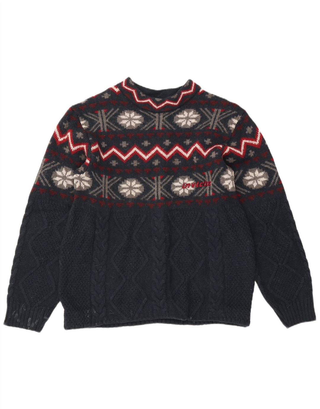 Ανδρικό πουλόβερ Invicta Crew Neck Jumper Medium Navy Blue Fair Isle