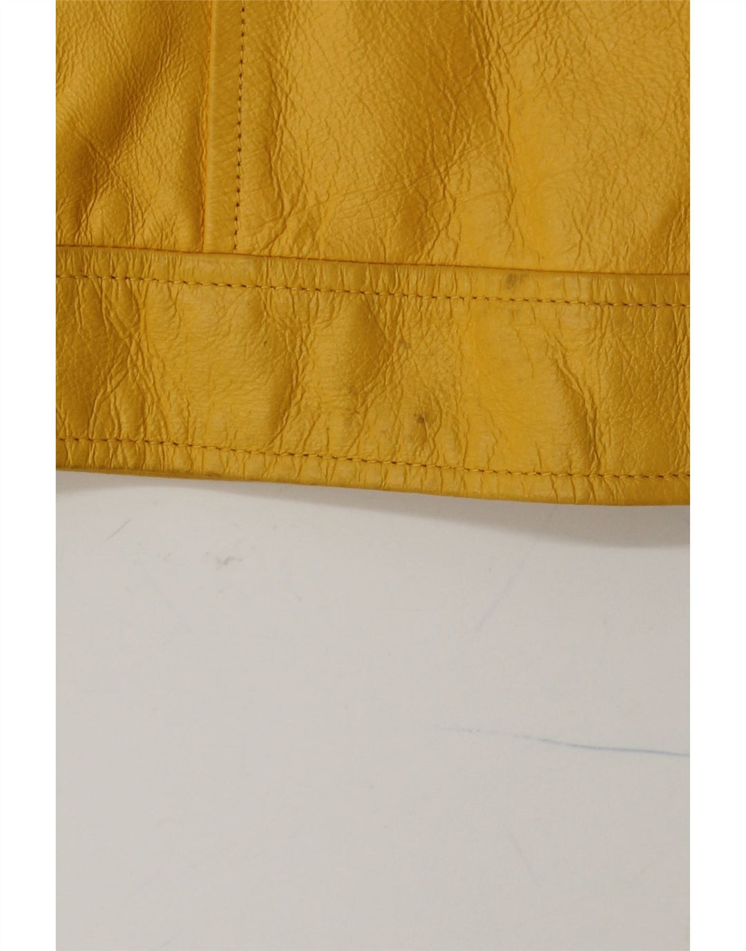 VINTAGE Γυναικείο Δερμάτινο Μπουφάν UK 14 Medium Yellow Leather