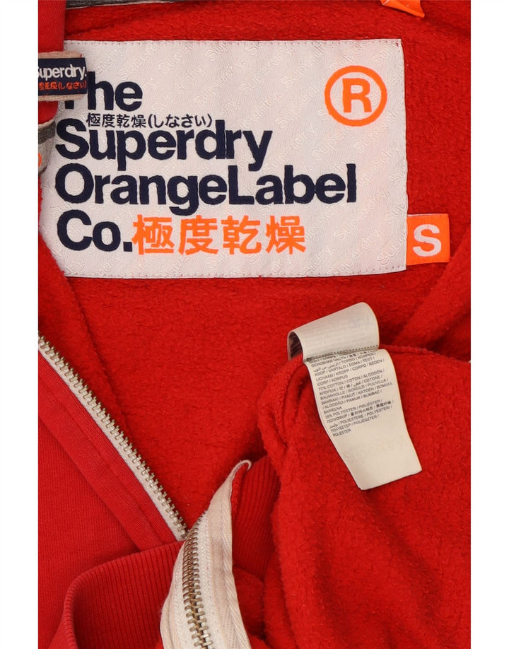 Ανδρικό πουλόβερ με κουκούλα με φερμουάρ Superdry, μικρό κόκκινο βαμβακερό
