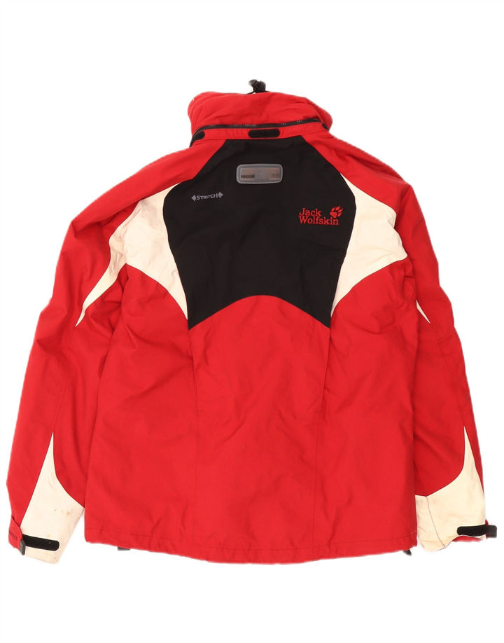 Jack Wolfskin γυναικείο τζάκετ αντιανεμικό UK 10 Small Red Colourblock