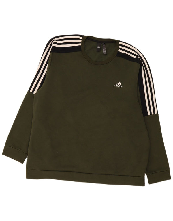 Ανδρικό φούτερ Adidas Jumper 2XL Χακί Colourblock Βαμβακερό