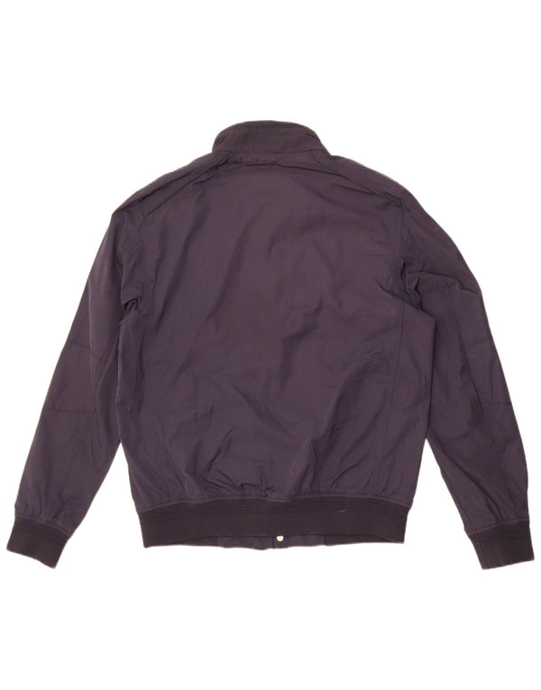 Zara Ανδρικό Bomber Jacket UK 40 Large Navy Blue Polyester