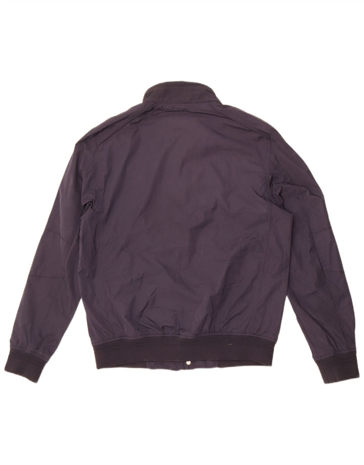 Zara Ανδρικό Bomber Jacket UK 40 Large Navy Blue Polyester