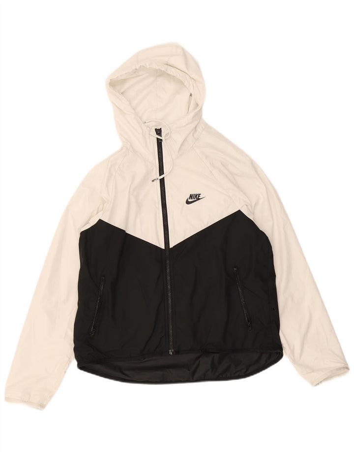 Ανδρικό μπουφάν βροχής με κουκούλα Nike UK 36 Small White Colourblock