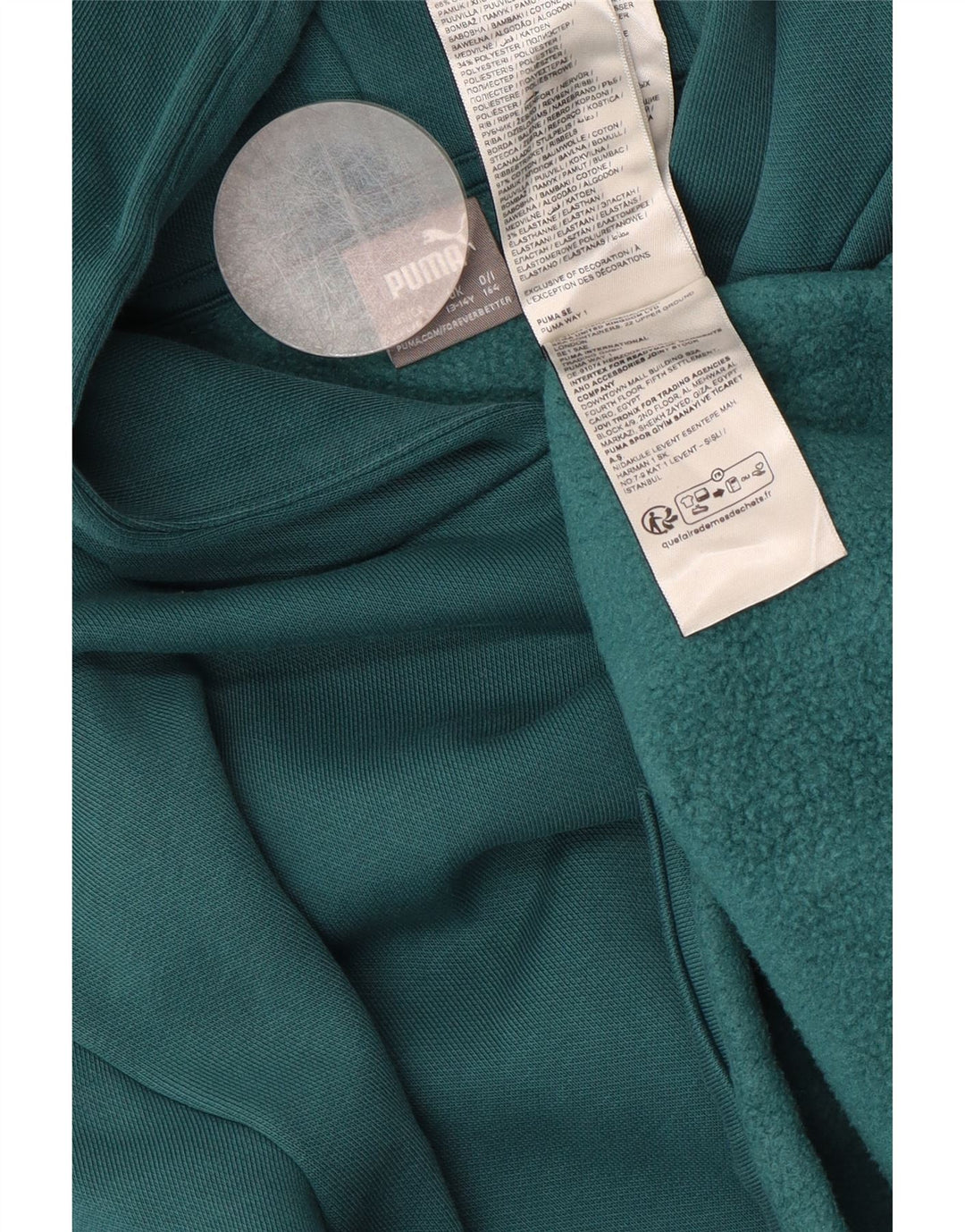 PUMA Girls Loose Fit Graphic Hoodie Jumper 13-14 ετών Πράσινο βαμβακερό