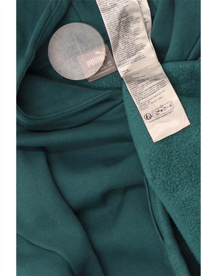 PUMA Girls Loose Fit Graphic Hoodie Jumper 13-14 ετών Πράσινο βαμβακερό