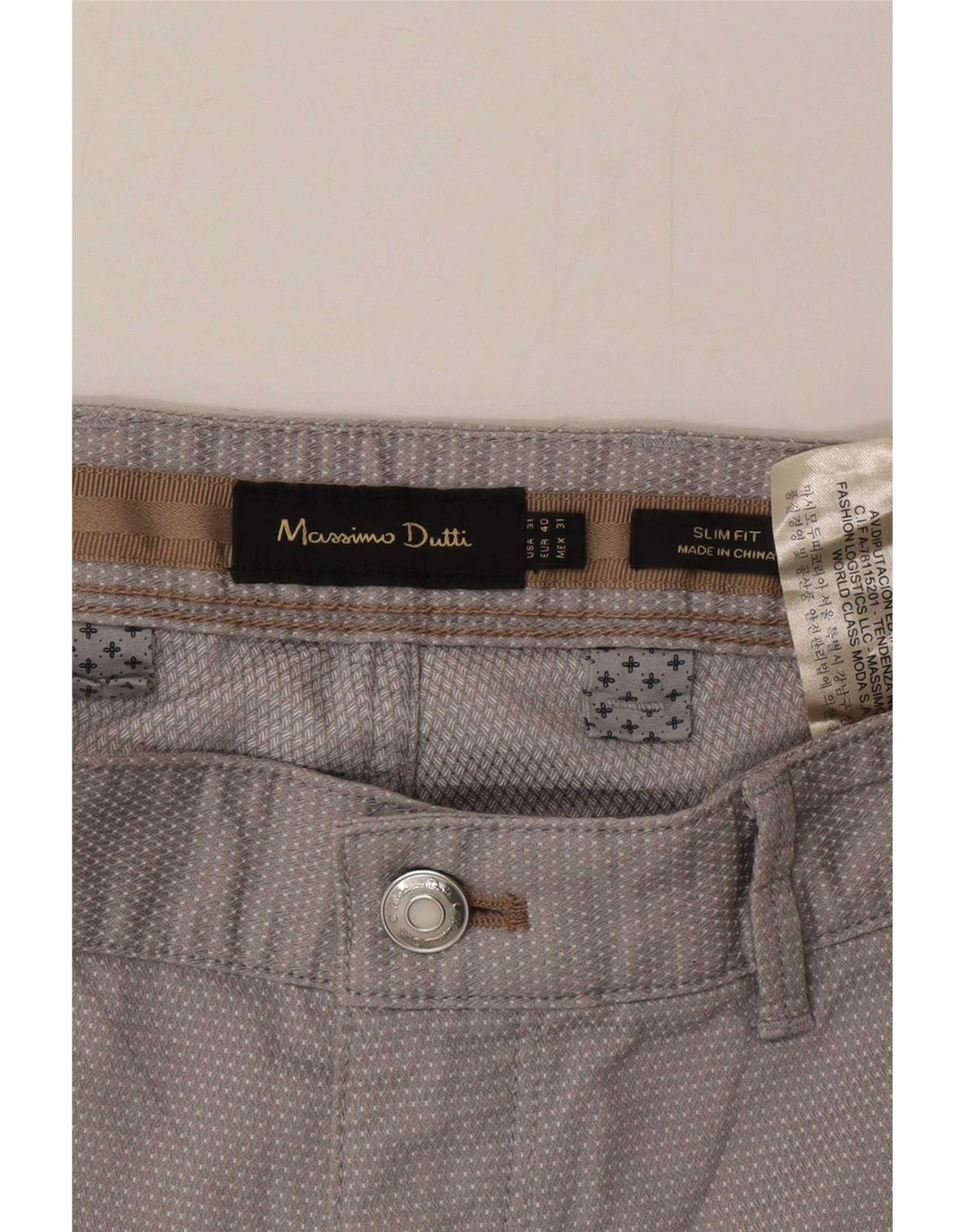 Ανδρικό παντελόνι Chino Massimo Dutti EU 40 Medium W31 L30 με γκρι στίγματα