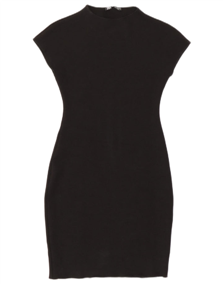 Zara Γυναικείο Φόρεμα Bodycon UK 8 Small Black