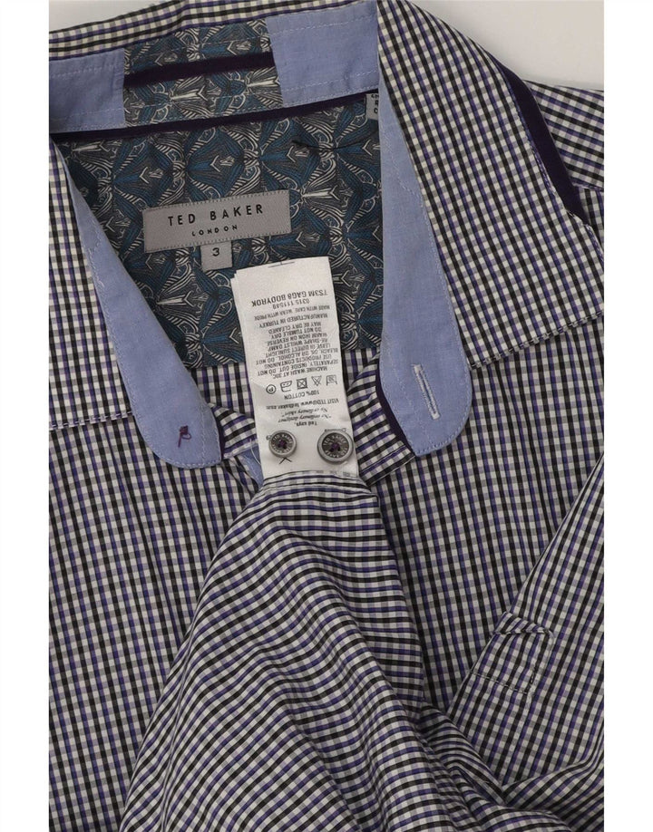 Ανδρικό πουκάμισο Ted Baker, νούμερο 3, μεσαίο μπλε βαμβακερό Gingham
