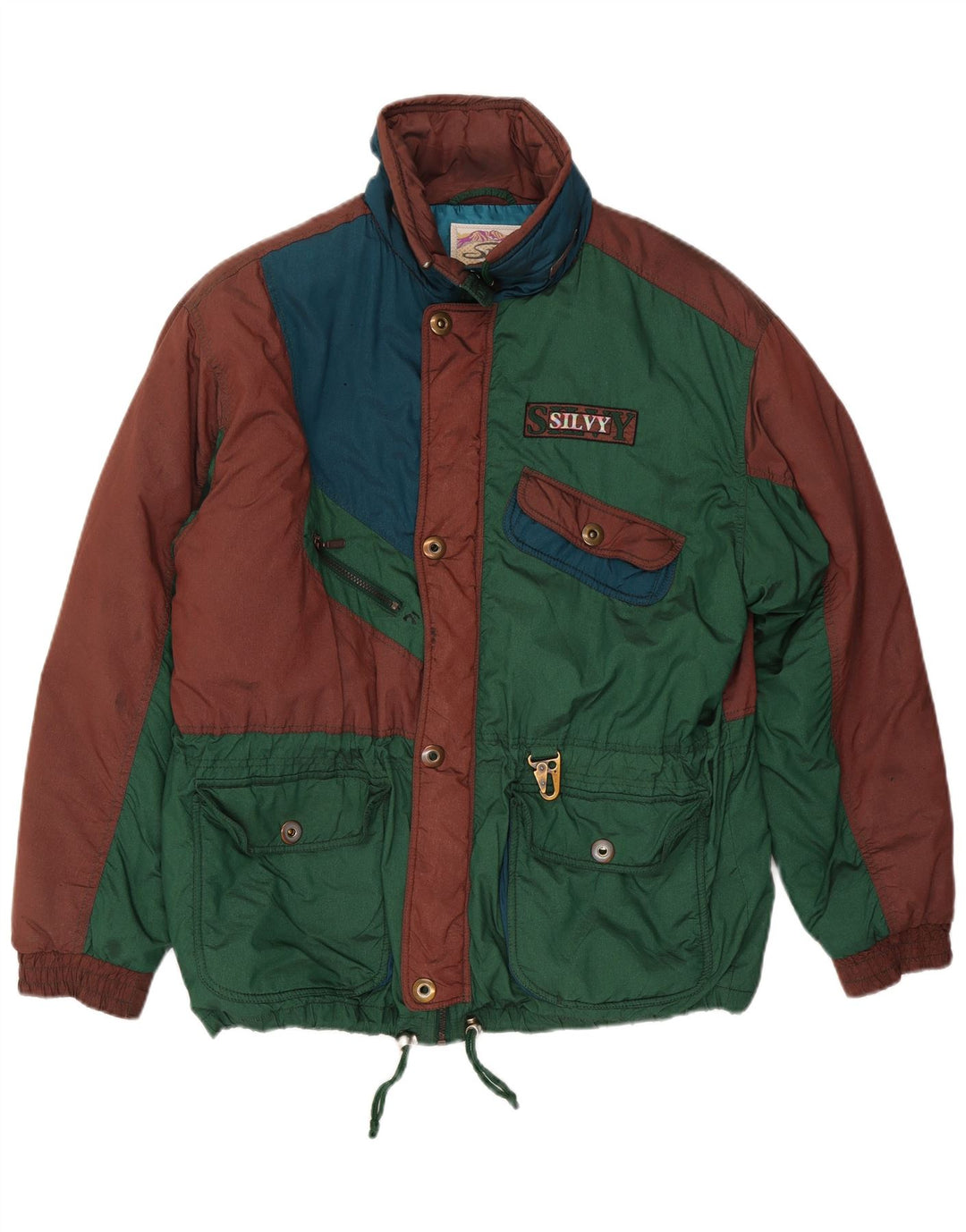 Ανδρικό μπουφάν Silvy Ski IT 52 XL Green Colourblock Polyester
