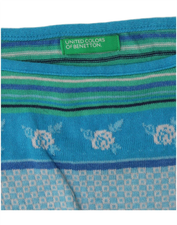 Γυναικείο πουλόβερ Benetton Batwing Boat Neck Jumper UK 10 Small πολύχρωμο