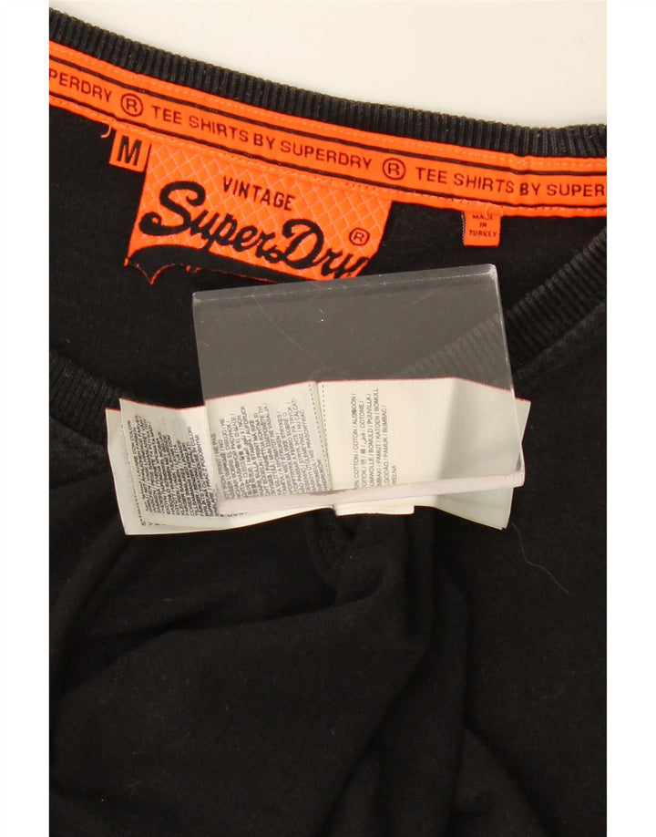 Ανδρικό γραφικό μπλουζάκι SUPERDRY Τοπ Μεσαίο μαύρο βαμβακερό