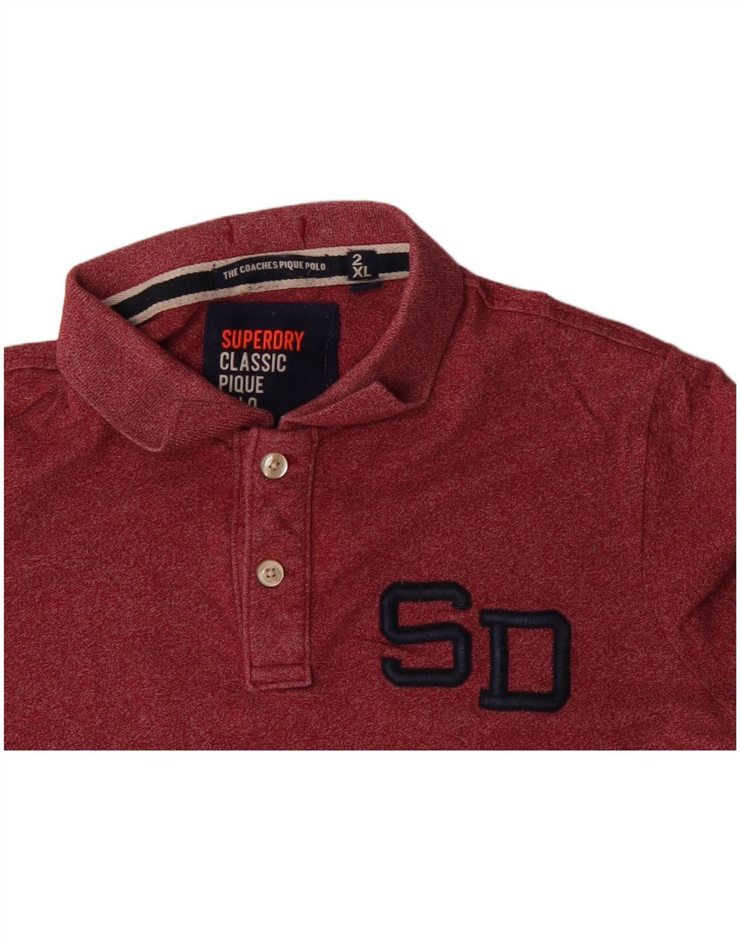 Ανδρικό πουκάμισο SUPERDRY Classic Fit Polo 2XL κόκκινο βαμβακερό
