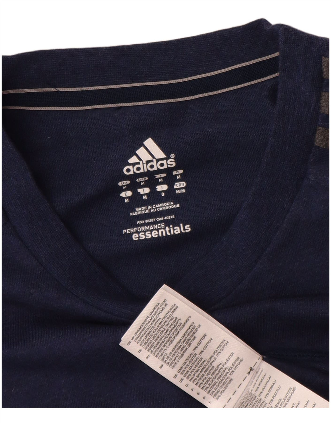 Ανδρικό T-Shirt Climalite Adidas Top από μεσαίο ναυτικό μπλε βαμβακερό