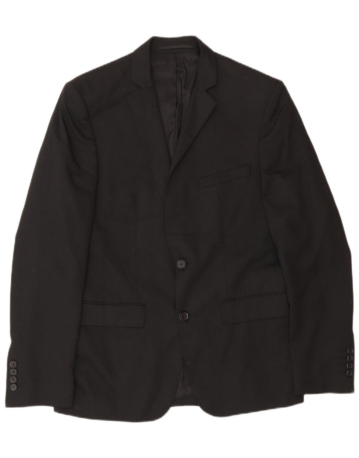 Zara Ανδρικό σακάκι μπλέιζερ με 2 κουμπιά EU 46 Small Black Polyester