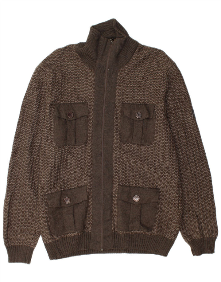 Ανδρικό πουλόβερ ζακέτα NAVIGARE XL Γκρι μαλλί