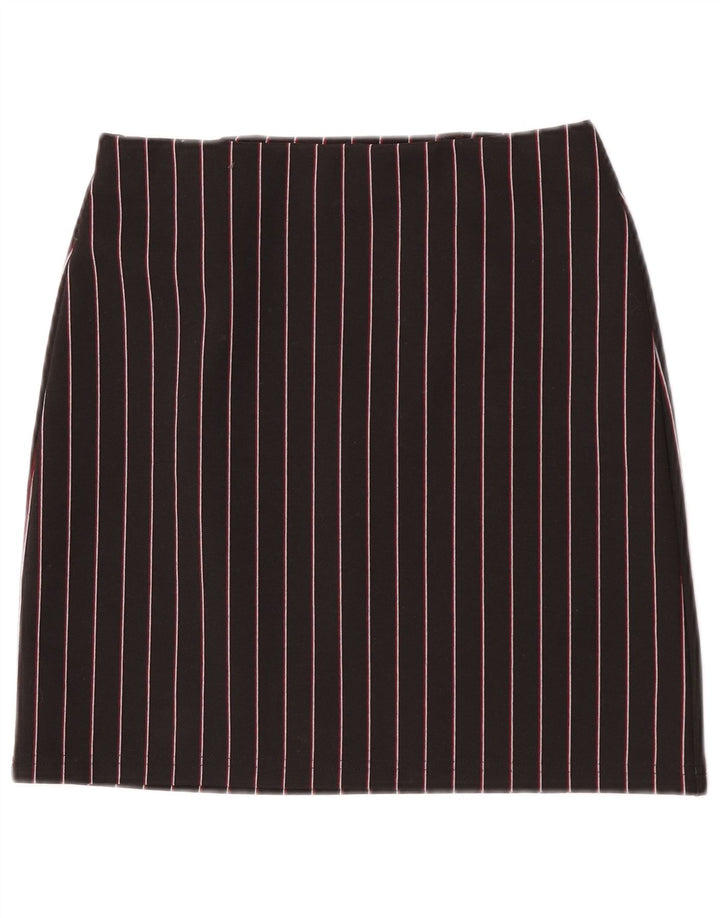 Marks & Spencer Γυναικεία Μίνι Φούστα UK 8 Small W26 Μαύρο ριγέ πολυεστέρα