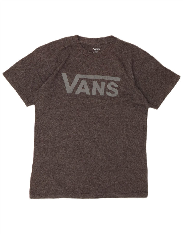 VANS Ανδρικό γραφικό T-Shirt Top Μικρό γκρι βαμβακερό