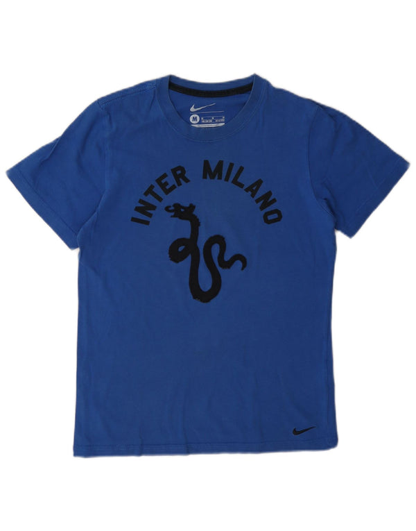 Γραφικό μπλουζάκι Nike Boys Inter Milan 10-11 ετών μεσαίο μπλε βαμβακερό