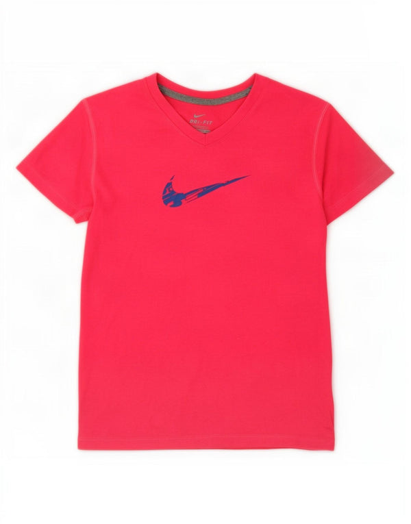 Γραφικό μπλουζάκι Nike Girls Dri Fit 12-13 ετών μεγάλο ροζ πολυεστέρα