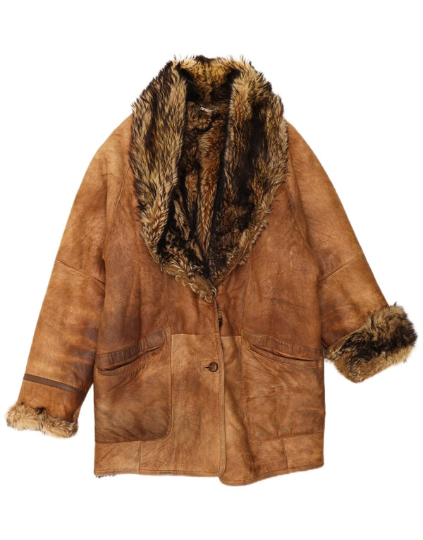 Mabrun Γυναικείο Παλτό Shearling Oversized IT 44 Medium Brown Shearling