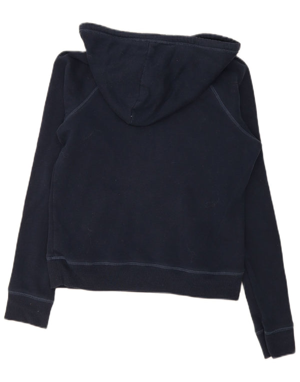 Hollister Γυναικείο Γραφικό Hoodie Jumper UK 10 Small Navy Blue Cotton