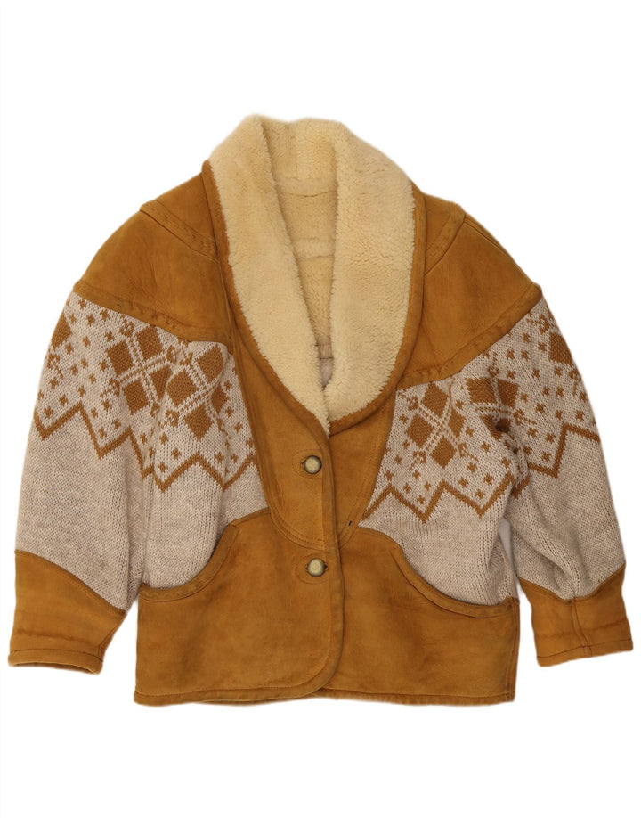 Vintage γυναικείο υπερμεγέθη μπουφάν EU 46 XL Beige Argyle/Diamond