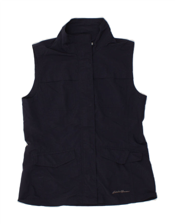 EDDIE BAUER Womens Gilet UK 10 Small Navy Blue Nylon Vintage Eddie Bauer and Second-Hand Eddie Bauer from Messina Hembry 