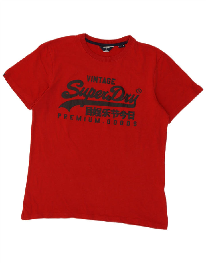 Ανδρικό γραφικό μπλουζάκι SUPERDRY Τοπ μεσαίο κόκκινο βαμβακερό