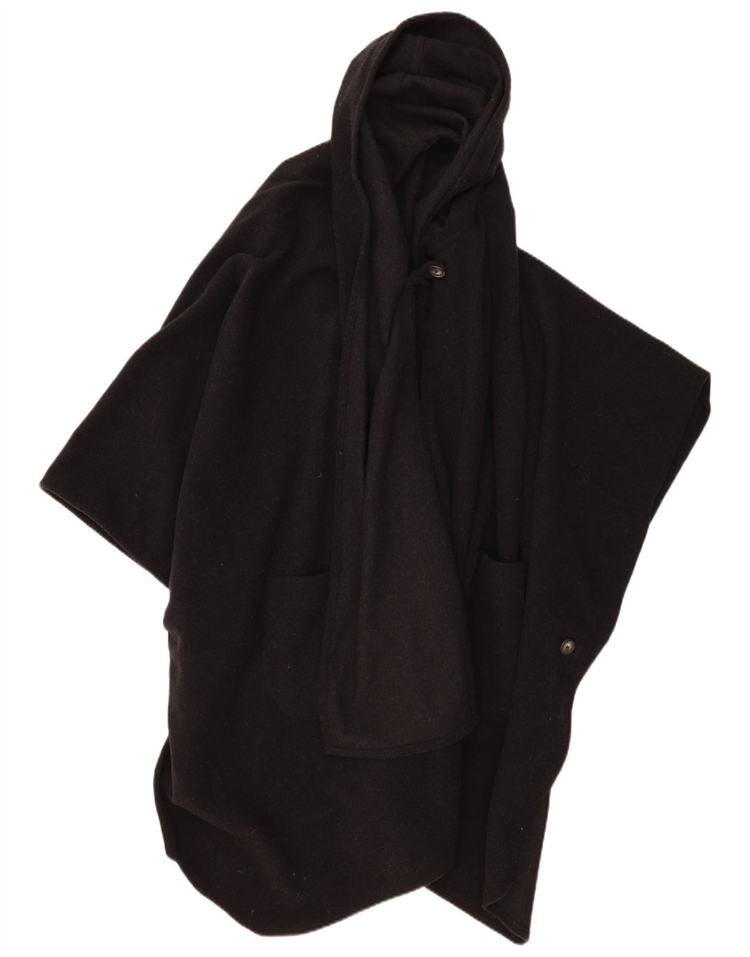 Γυναικείο παλτό πόντσο με κουκούλα VINTAGE Μαύρο One Size