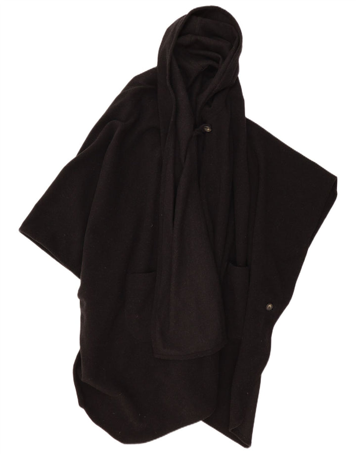 Γυναικείο παλτό πόντσο με κουκούλα VINTAGE Μαύρο One Size
