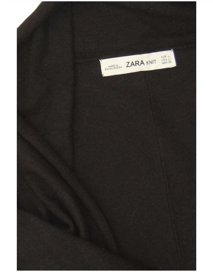 Zara Γυναικείο ανοιχτό πουλόβερ ζακέτα UK 16 Large Μαύρο