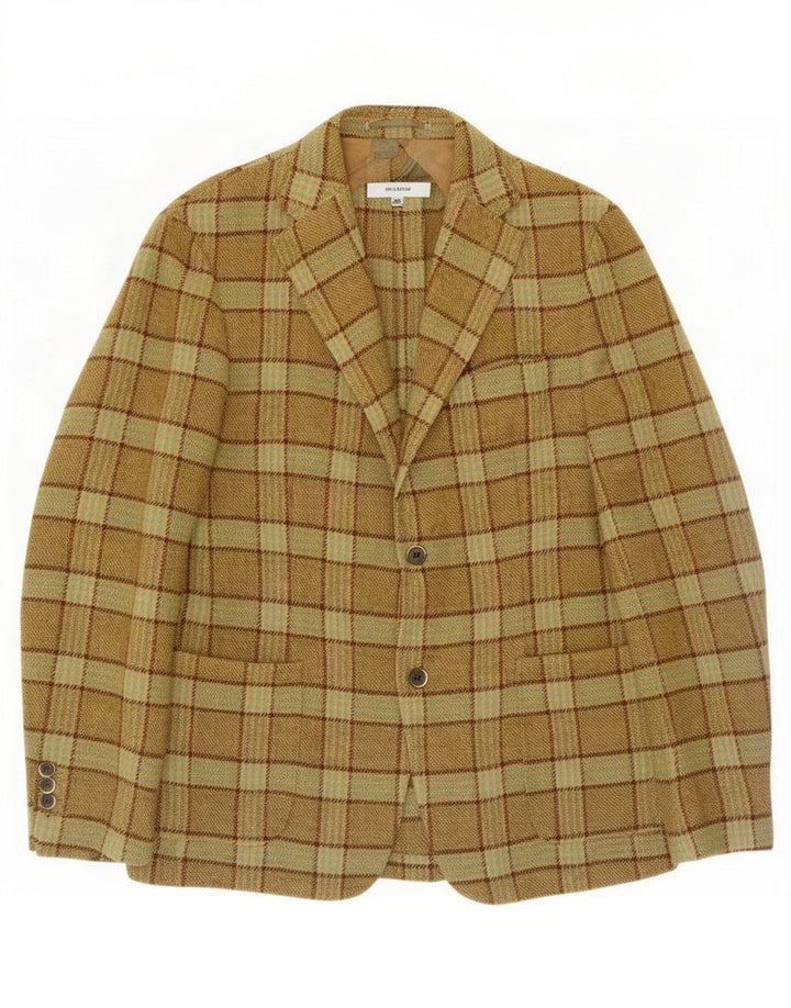 Brooksfield Ανδρικό σακάκι σακάκι 2 κουμπιών IT 50 Large Khaki Check