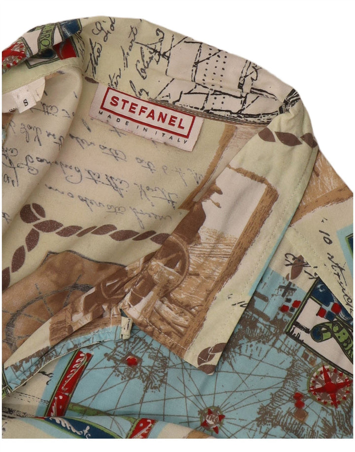 STEFANEL Ανδρικό κοντομάνικο γραφικό πουκάμισο Μικρό πολύχρωμο συνονθύλευμα