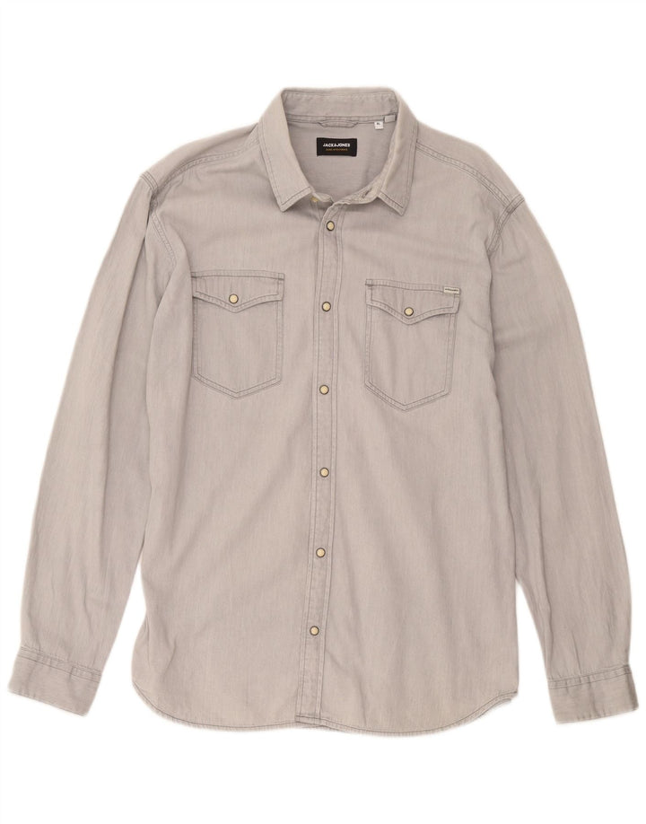 Jack & Jones Ανδρικό Τζιν Πουκάμισο XL Γκρι