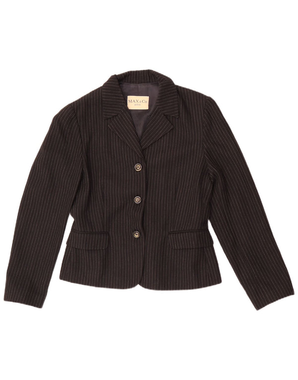 Max&Co. Γυναικείο μπουφάν blazer 3 κουμπιών UK 12 μέτριο μαύρο ρίγες