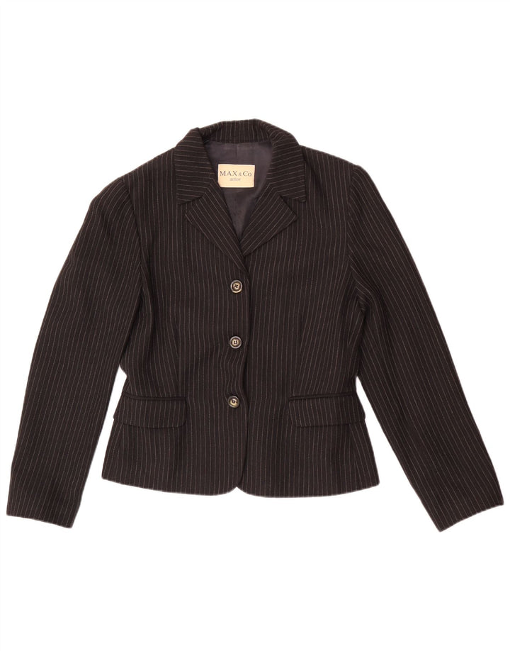 Max&Co. Γυναικείο μπουφάν blazer 3 κουμπιών UK 12 μέτριο μαύρο ρίγες