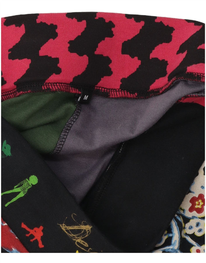Desigual Γυναικεία γραφική φούστα A-Line μεσαία W32 Μαύρη βαμβακερή συνονθύλευμα